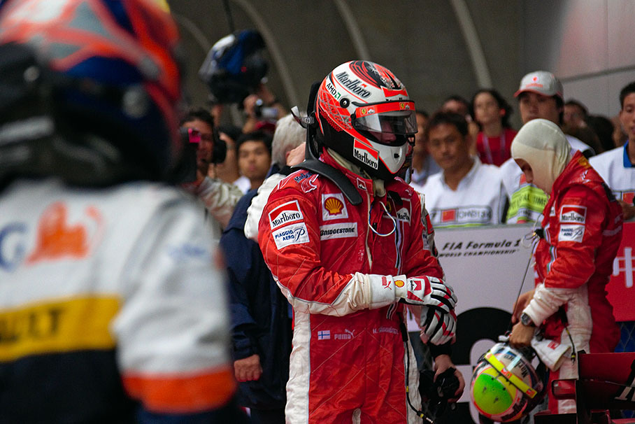 Kimi Raikkonen in parc fermé