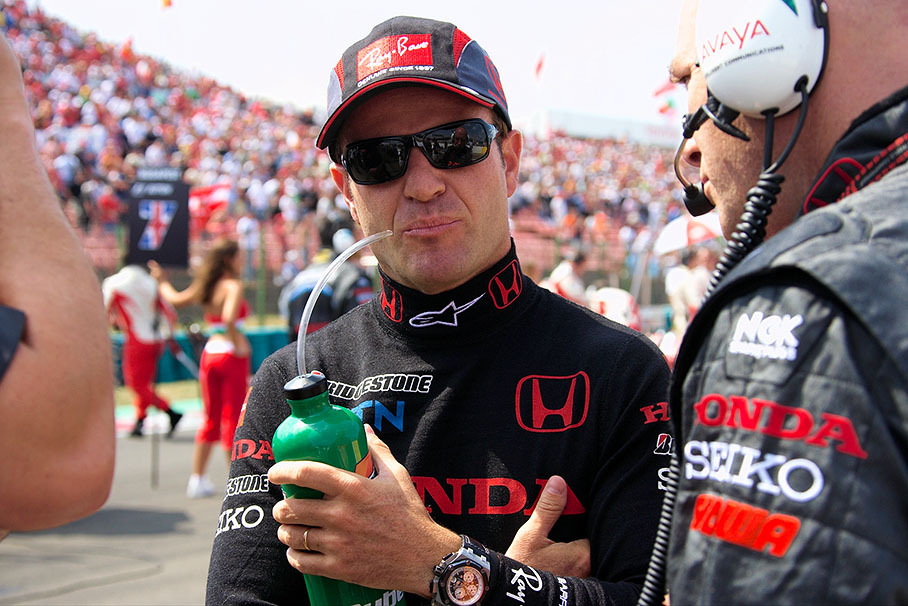 Rubens Barrichello on the grid