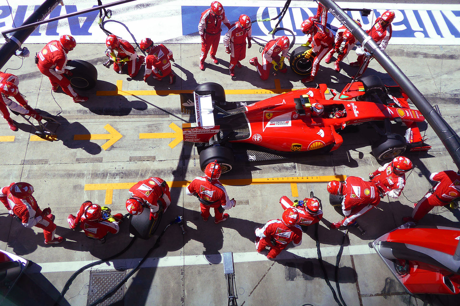 Kimi Raikkonen, Ferrari, leaves the pits, Italian Grand Prix, Monza, 2015