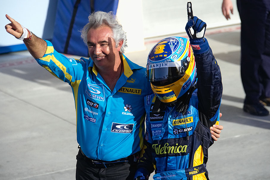 Flavio Briatore and his Champion Fernando Alonso