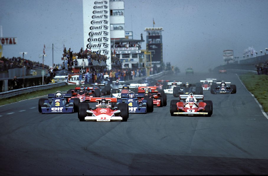 The second start of the 1976 German Grand Prix after the nearly fatal accident of Niki Lauda.