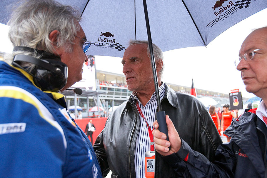Red Bull boss Dietrich Mateschitz with Flavio Briatore
