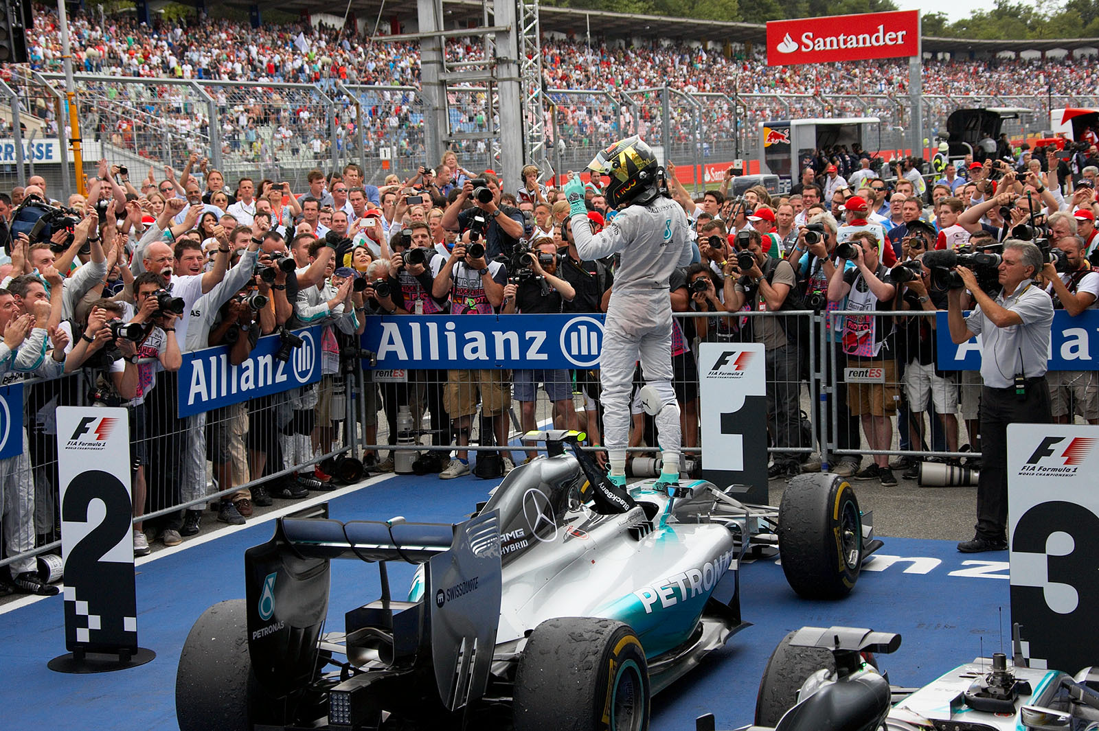 Congratulations to race winner Nico Rosberg, Mercedes, Hockenheim, German Grand Prix, 2014