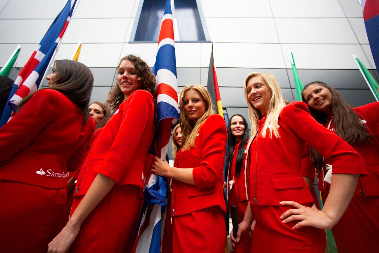 The pretty German grid girls get ready for the drivers parade