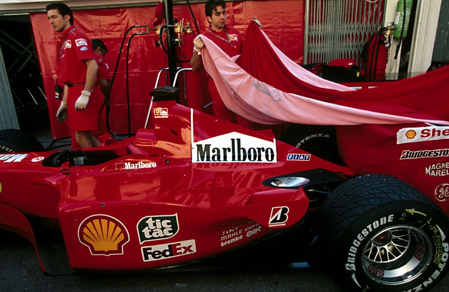 Ferrari beeing covered