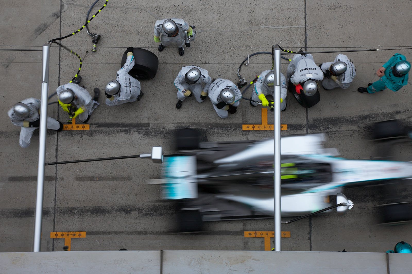 Pit stop for Nico Rosberg, Mercedes