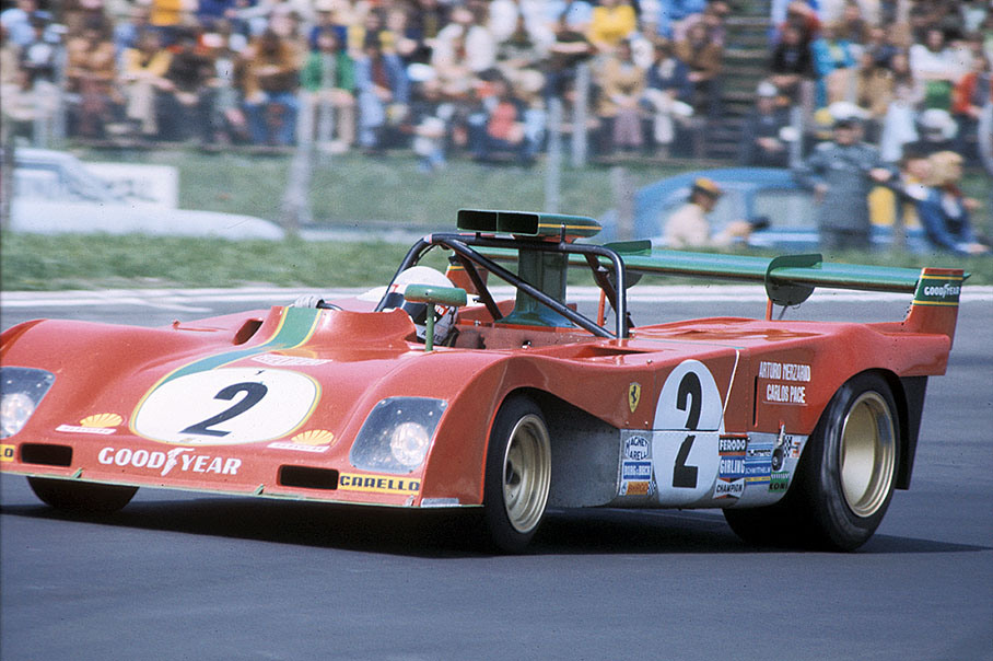 Arturo Merzario (I) in the second placed Ferrari 312 PB #0890 (or #0892?)