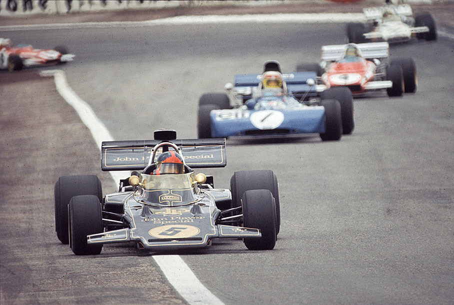 Emerson Fittipaldi in the winning Lotus-Cosworth 72D