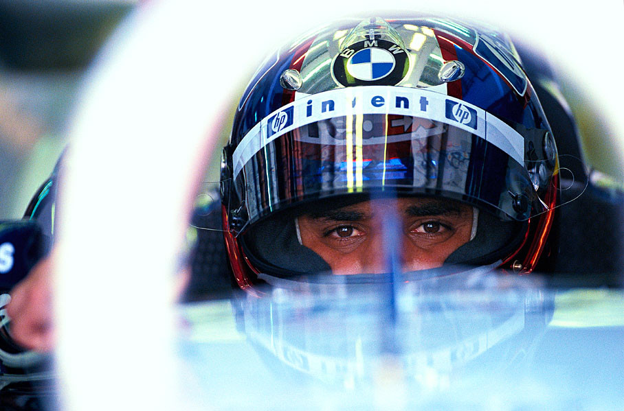 Juan Pablo Montoya in deep concentration