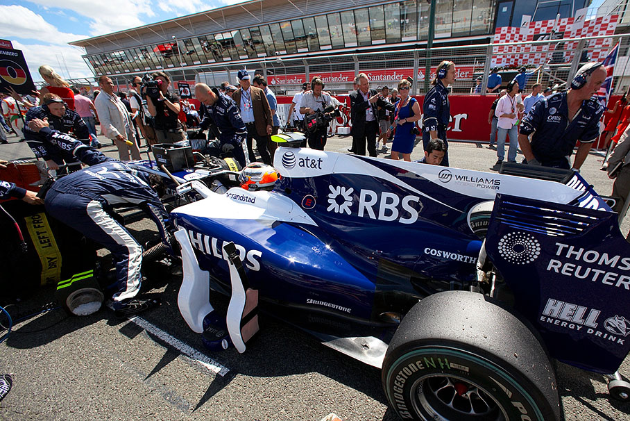 Nico Hulkenberg sits in his Williams-Cosworth car on the grid