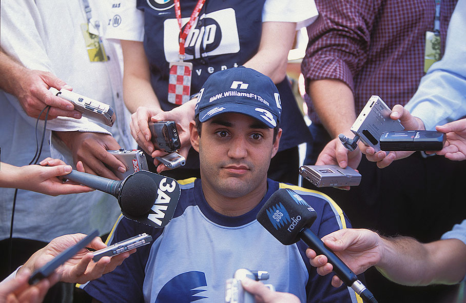 Montoya beeing interviewed
