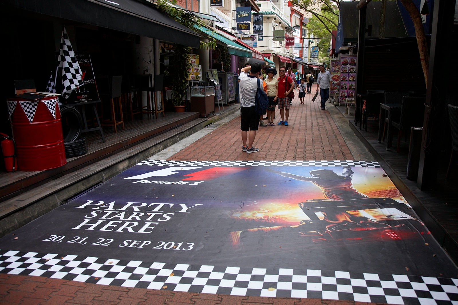 Boat Quay, a historical quay and the busiest part of the old Port of Singapore