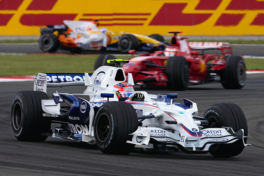 Kubica in front of Raikkonen and Alonso