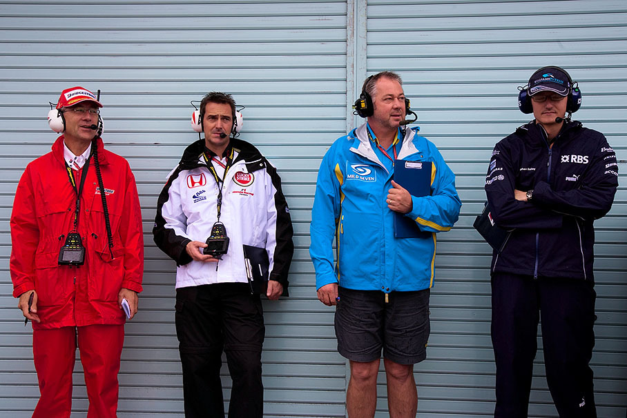 Engineers responsible for tires from Ferrari, Honda, Renault and Williams
