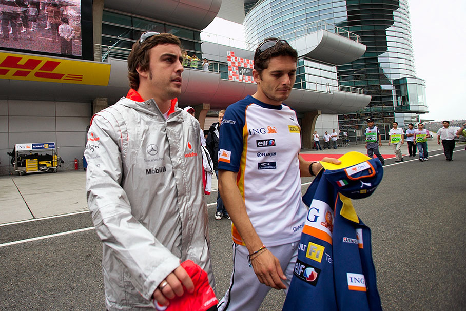 Fernando Alonso and Giancarlo Fisichella