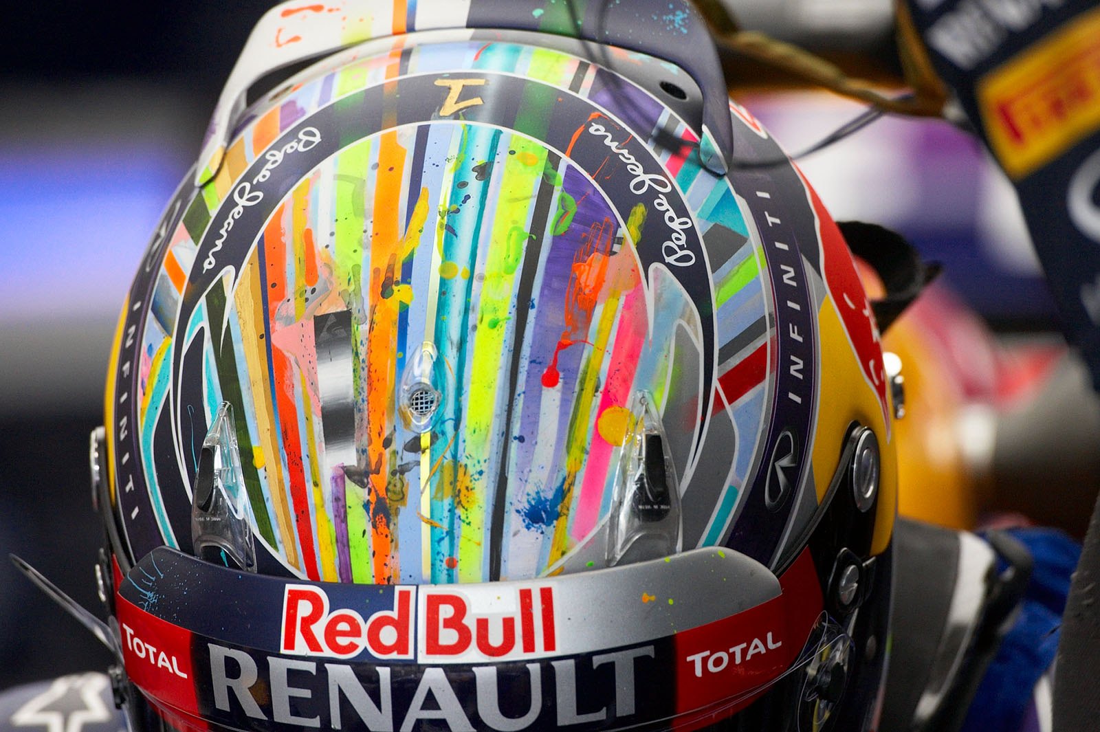 As usual, Vettel has a new helmet design, Spielberg, Austrian Grand Prix, 2014