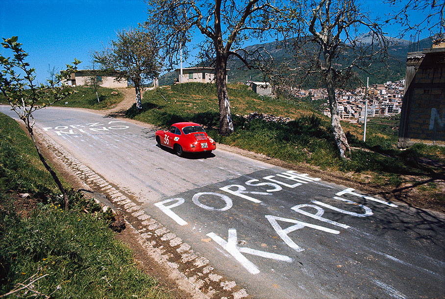 Porsche 356SC of Italian drivers "Wilson" and Domenico Patti, Targa Florio 1969
