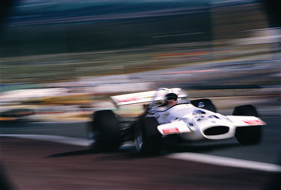 Jack Brabham driving Stommelen's Brabham during practice