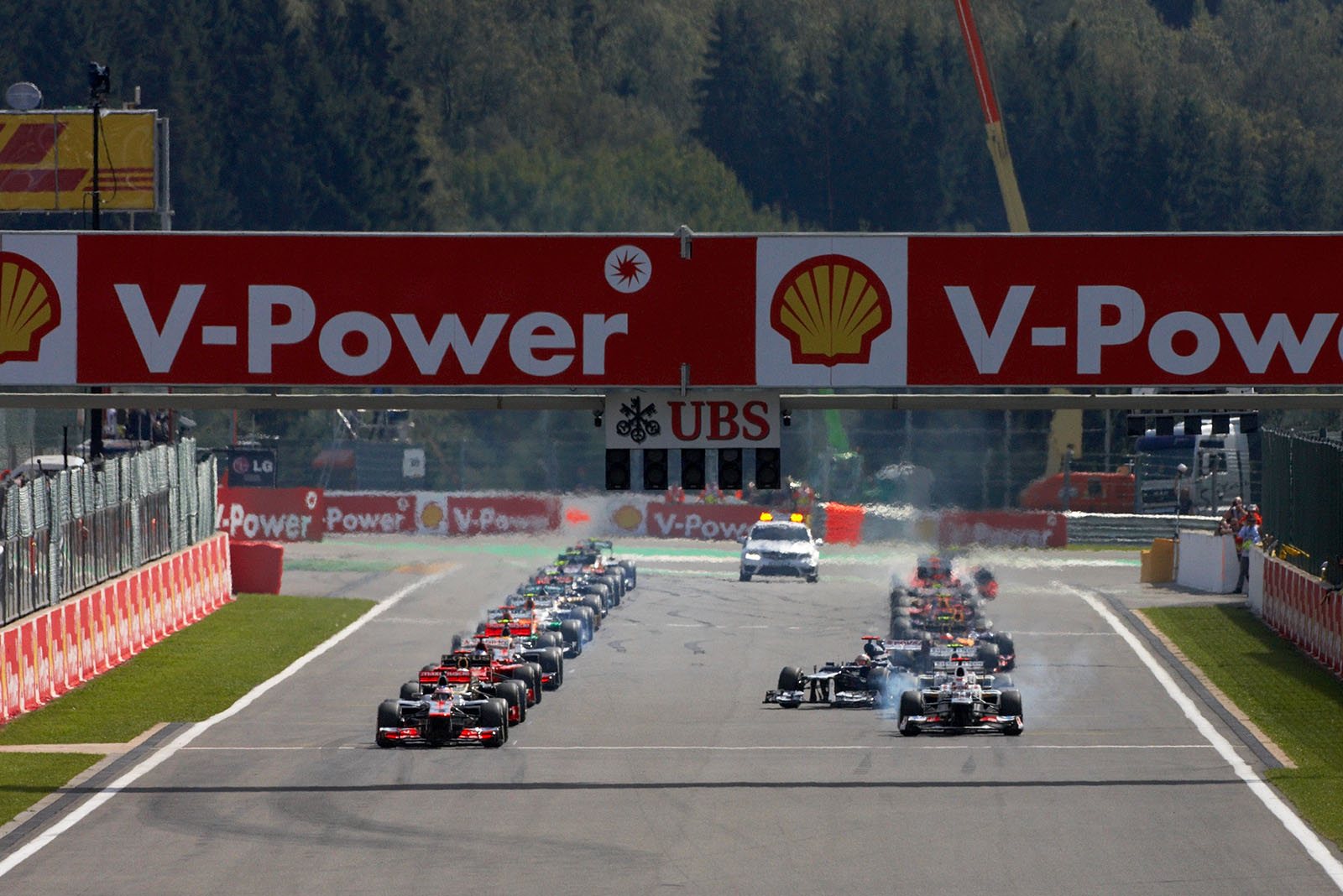 The start of the Belgian Grand Prix 2012