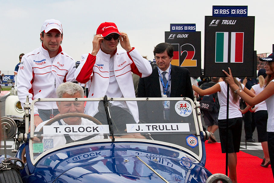 Toyota team mates Timo Glock and Jarno Trulli
