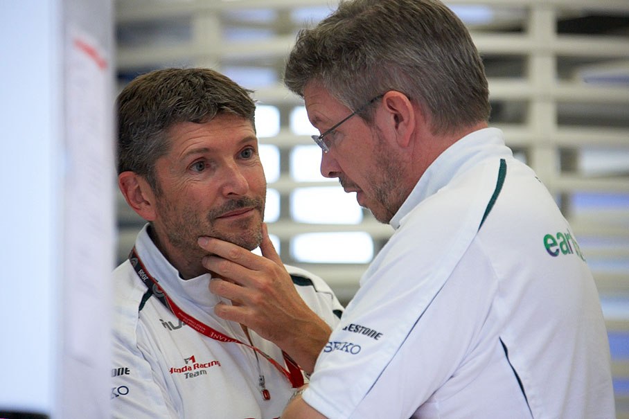 Honda F1 executives Nick Fry and Ross Brawn