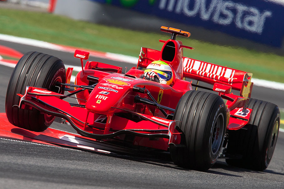 Felipe Massa lifts a wheel at new chicane