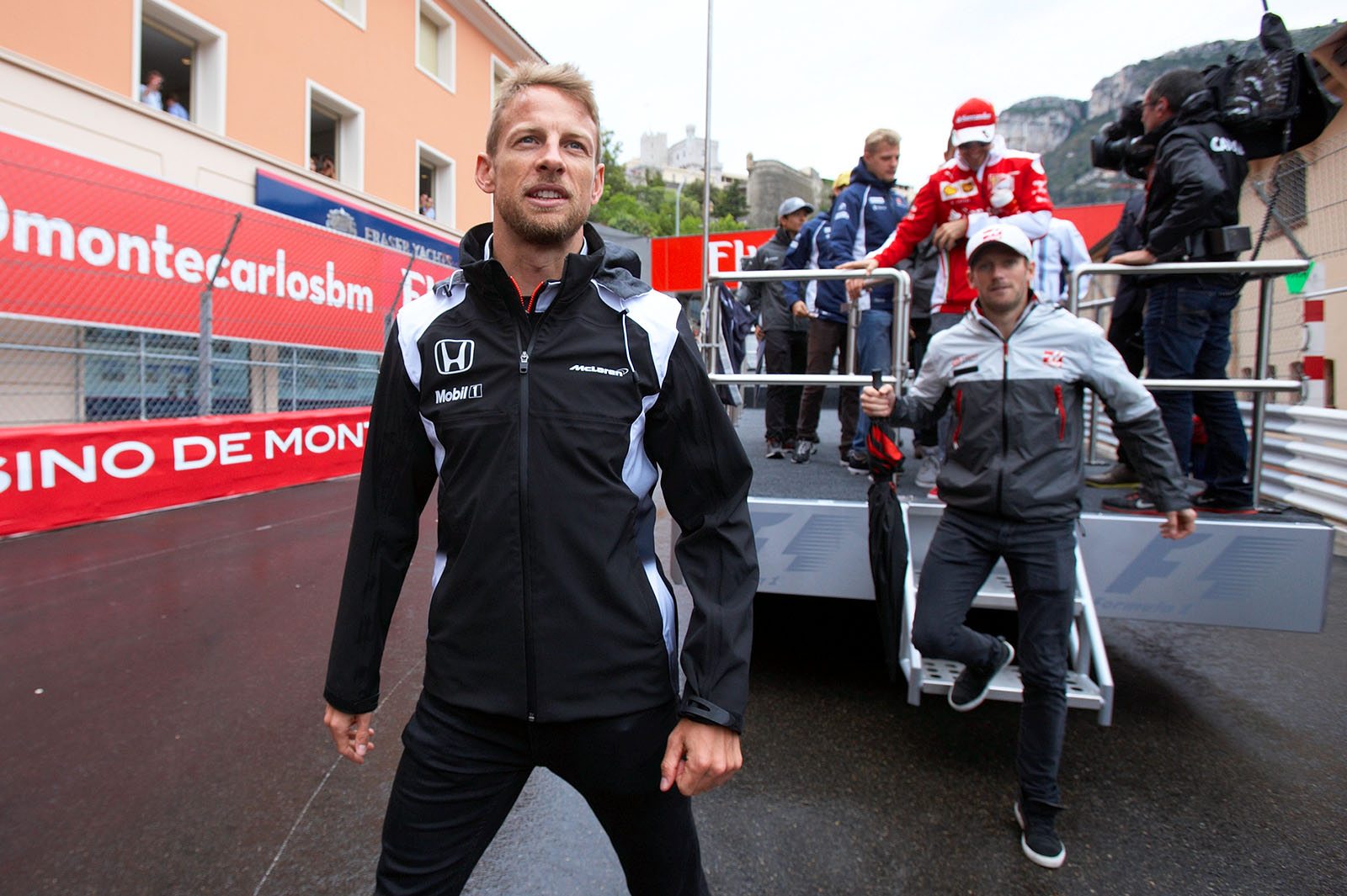 Jenson Button walks back to the paddock, Monte Carlo Grand Prix, 2016