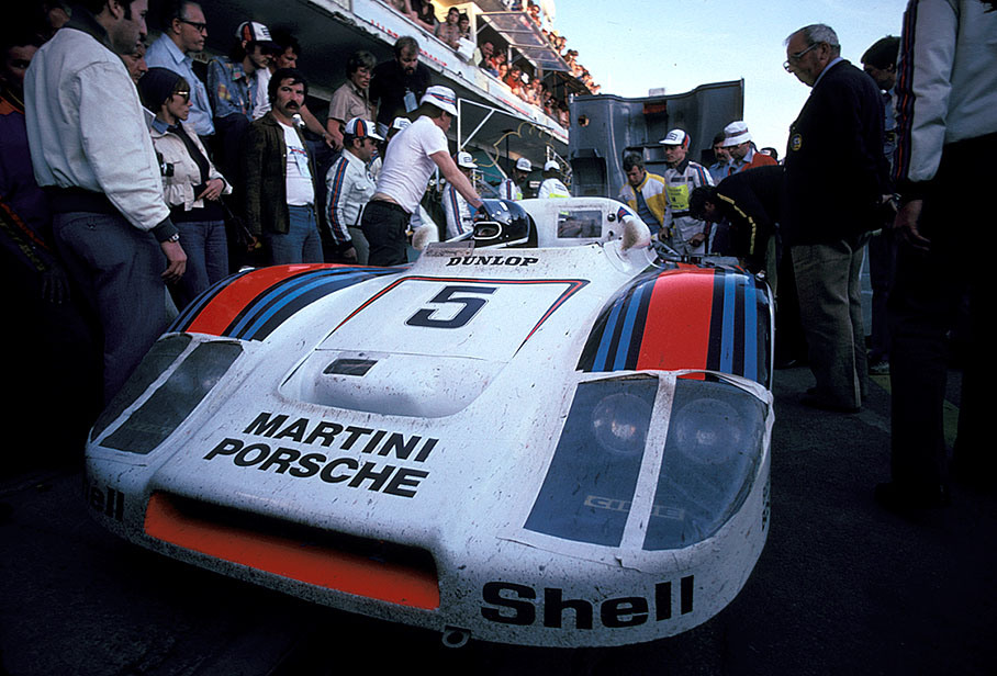 Martini Racing Porsche System's Porsche 936/78 (Type-935 2.1L Turbo Flat-6) #5 driven by Jacky Ickx, Henri Pescarolo and Jochen Mass