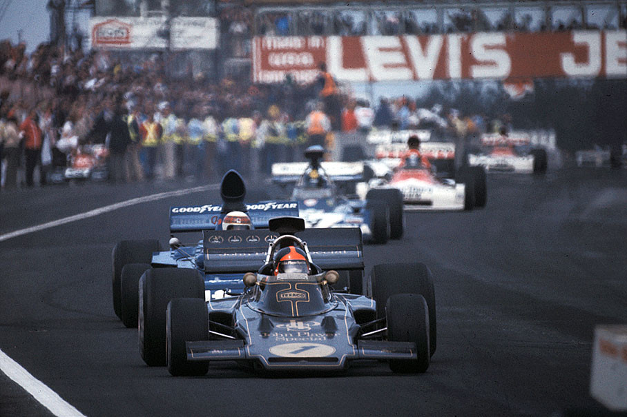 Emerson Fittipaldi on Lotus-Cosworth 72E, Belgian GP Zolder 1973