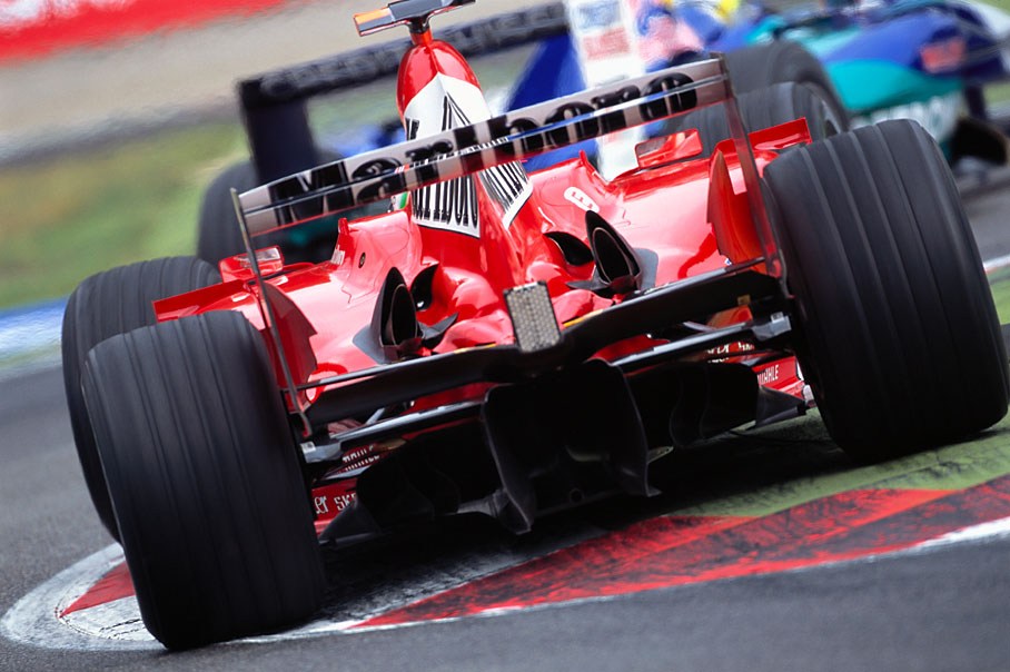 Rear view on Michael's Ferrari