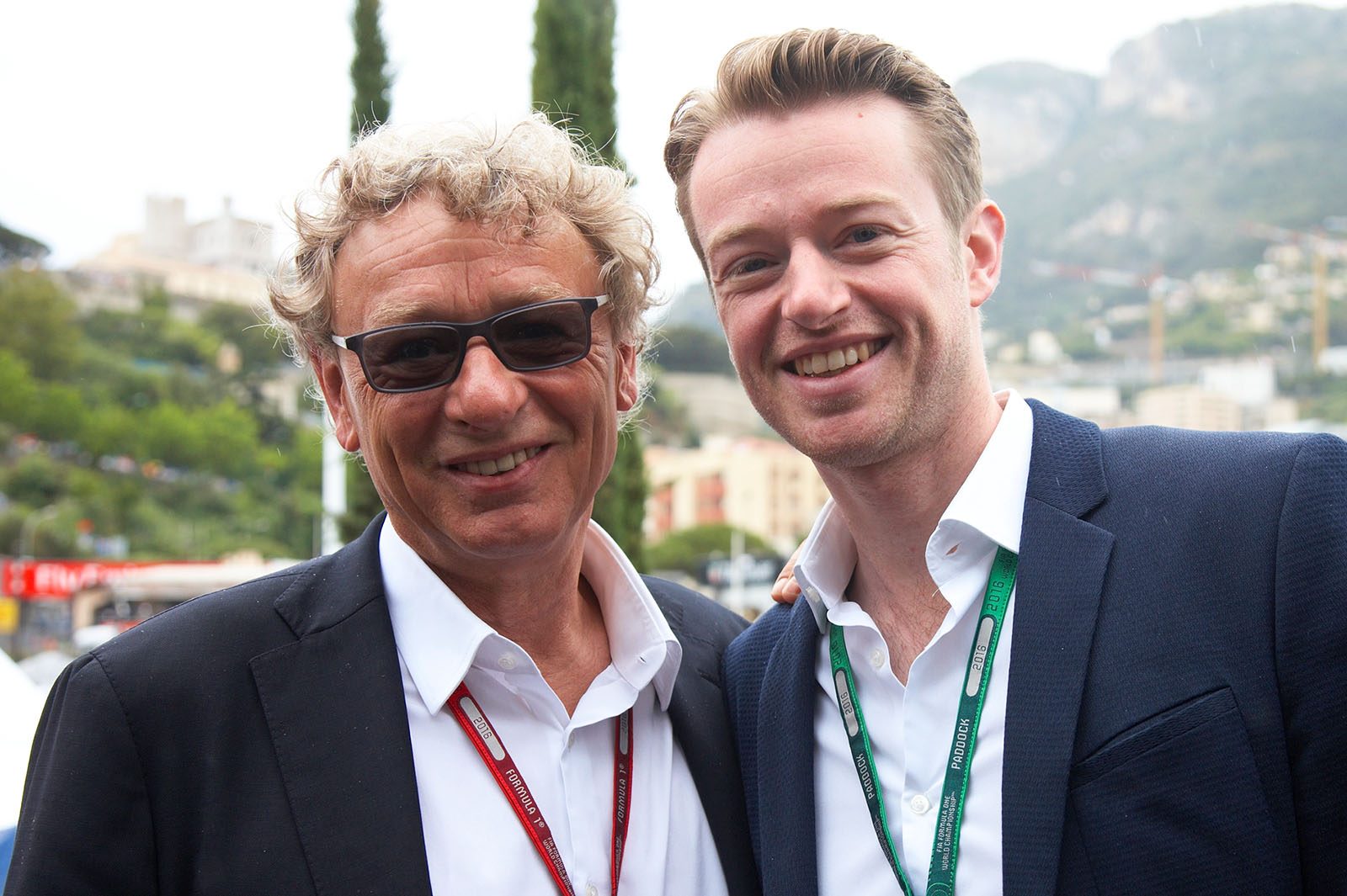 The designer of numerous Formula 1 circuits: Herman Tilke with his son, Monte Carlo Grand Prix, 2016