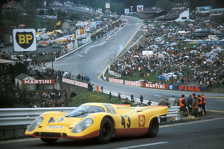 Hans Laine (SF) and Gijs van Lennep (NL) finish 5th placed after 1000 kms in a Porsche 917K #021 entered by Racing Team AAW