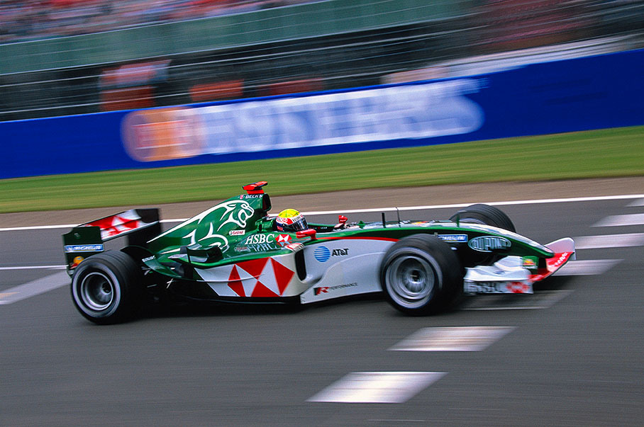 Mark Webber in his Jaguar.
