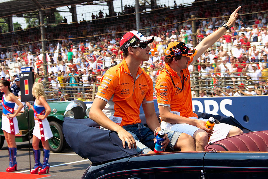 Spyker team mates Adrian Sutil and Christijan Albers