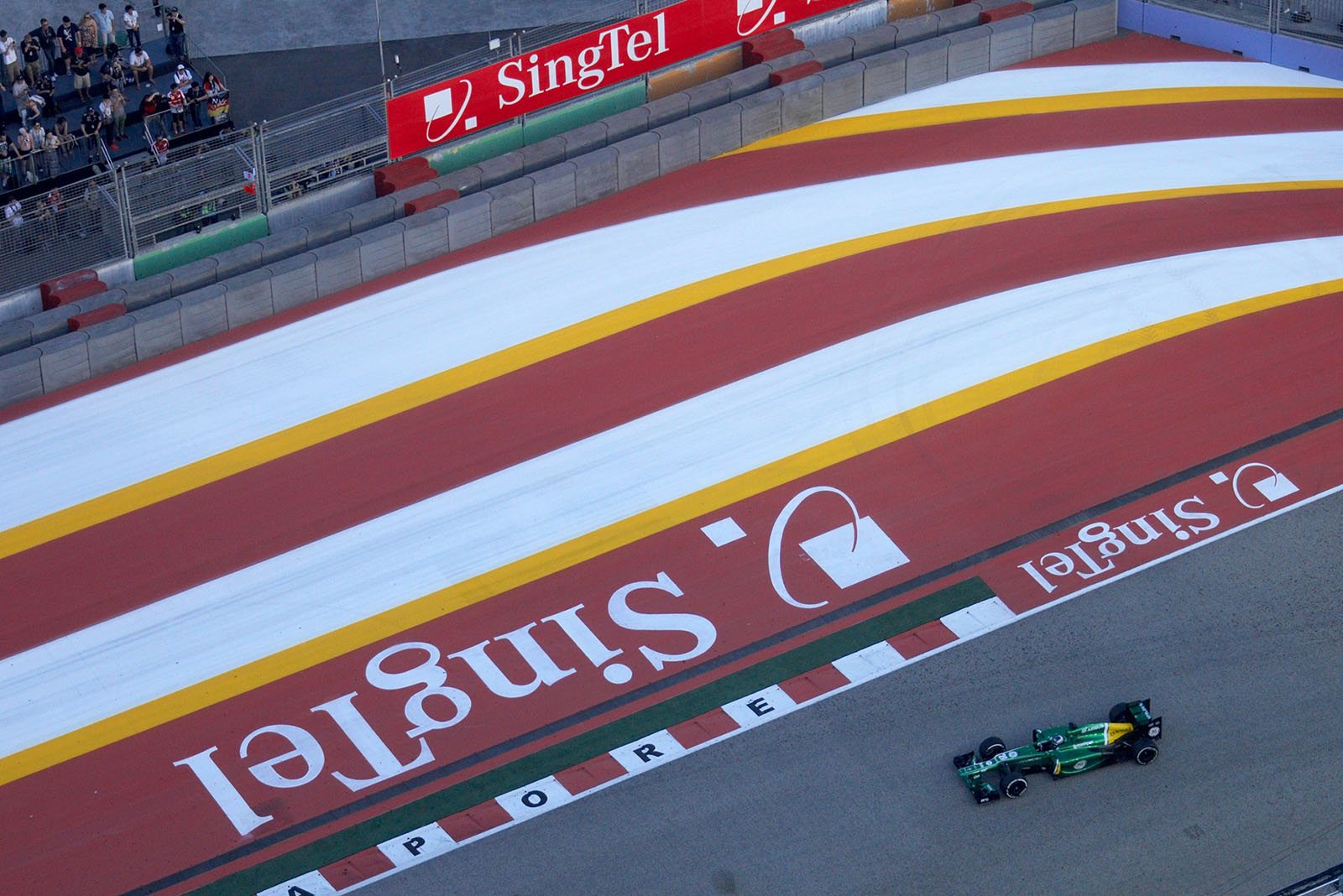 Charles Pic, Caterham, viewed from The Singapore Flyer, the tallest ferris wheel in the world, during Friday’s first practice