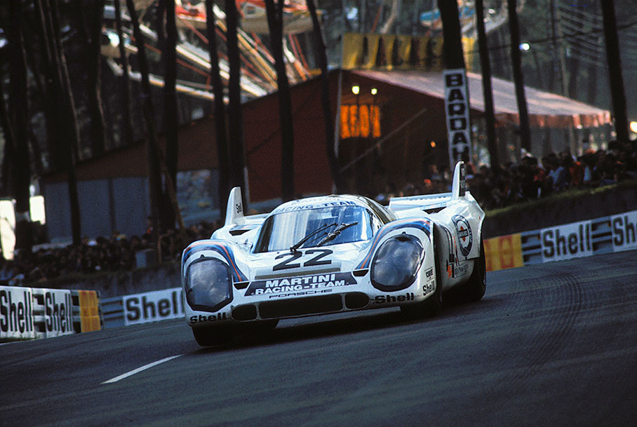 Eventual winner of 1971 24 Hours of Le Mans: Porsche 917K no. 22 driven by Helmut Marko and Gijs van Lennep.