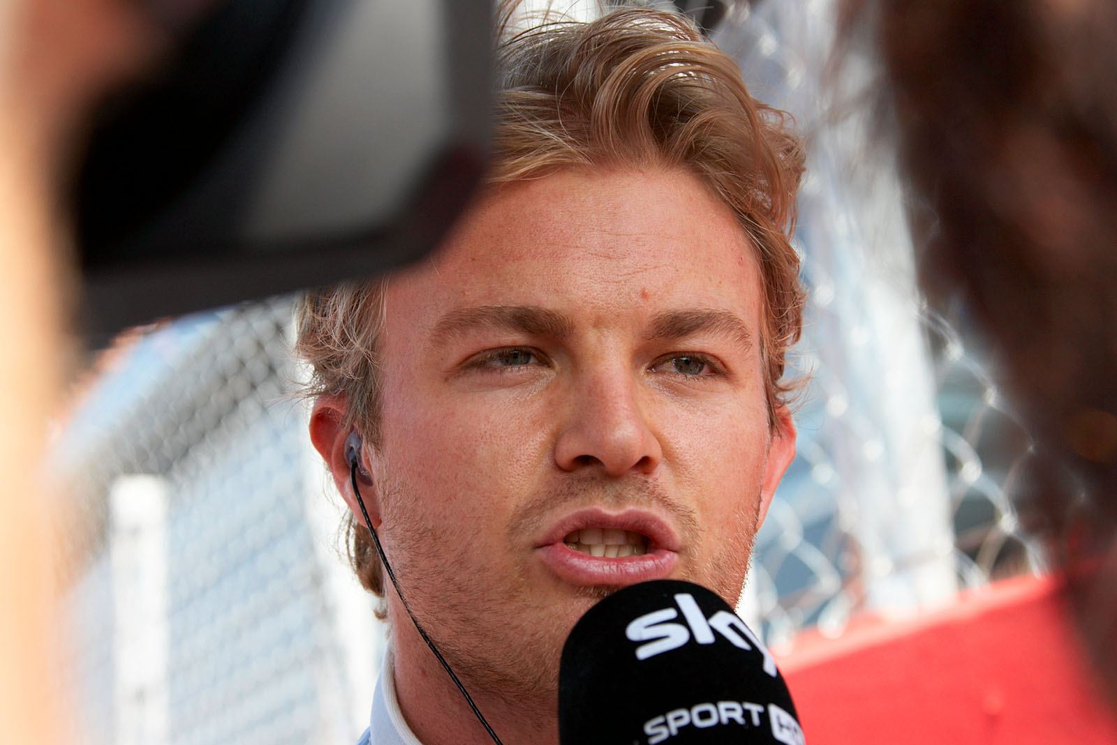 Nico Rosberg, Mercedes GP, gives an interview on the grid