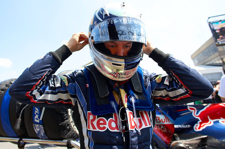 Sebastian Vettel, Red Bull Racing, gets ready for the race