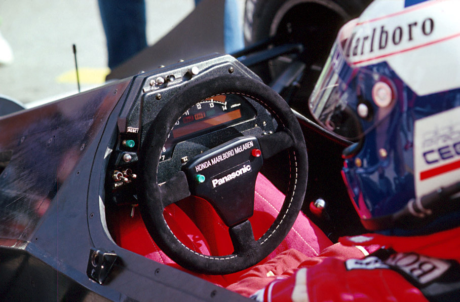 Prost in his McLaren cockpit