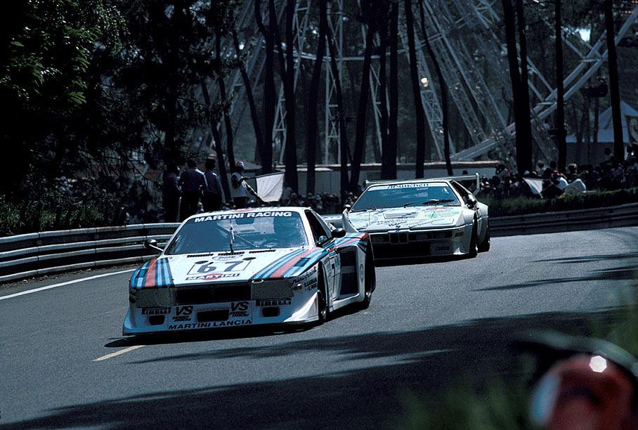 Martini Racing's Lancia Beta Montecarlo Turbo #1007, driven by Beppe Gabbiani (I) and Emanuele Pirro (I), retires in an accident after 47 laps