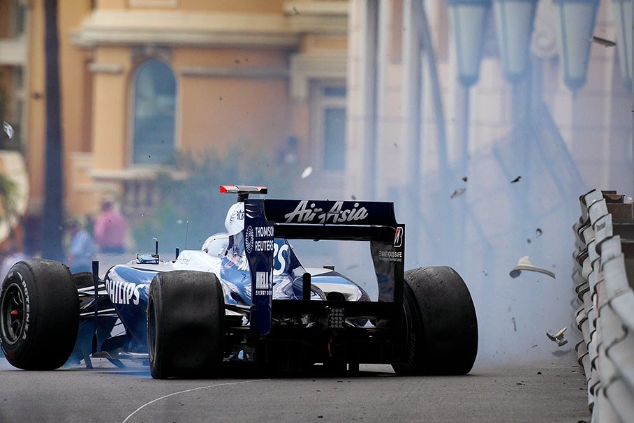 Rubens Barrichello, Williams, crashes at Beau Rivage