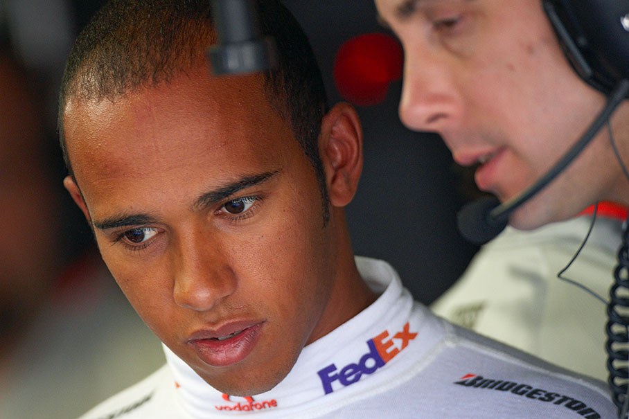 Lewis Hamilton in McLaren Mercedes pits