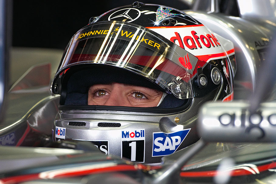 Fernando Alonso with yet unfamiliar helmet design