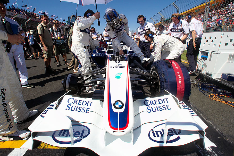 Nick Heidfeld at his grid position