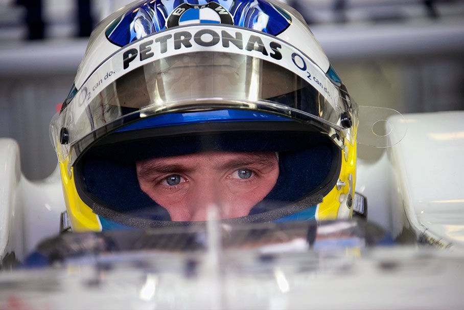 Nick Heidfeld concentrating before the installation lap