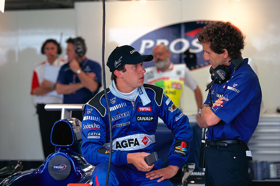 Olivier Panis with his team boss Alain Prost
