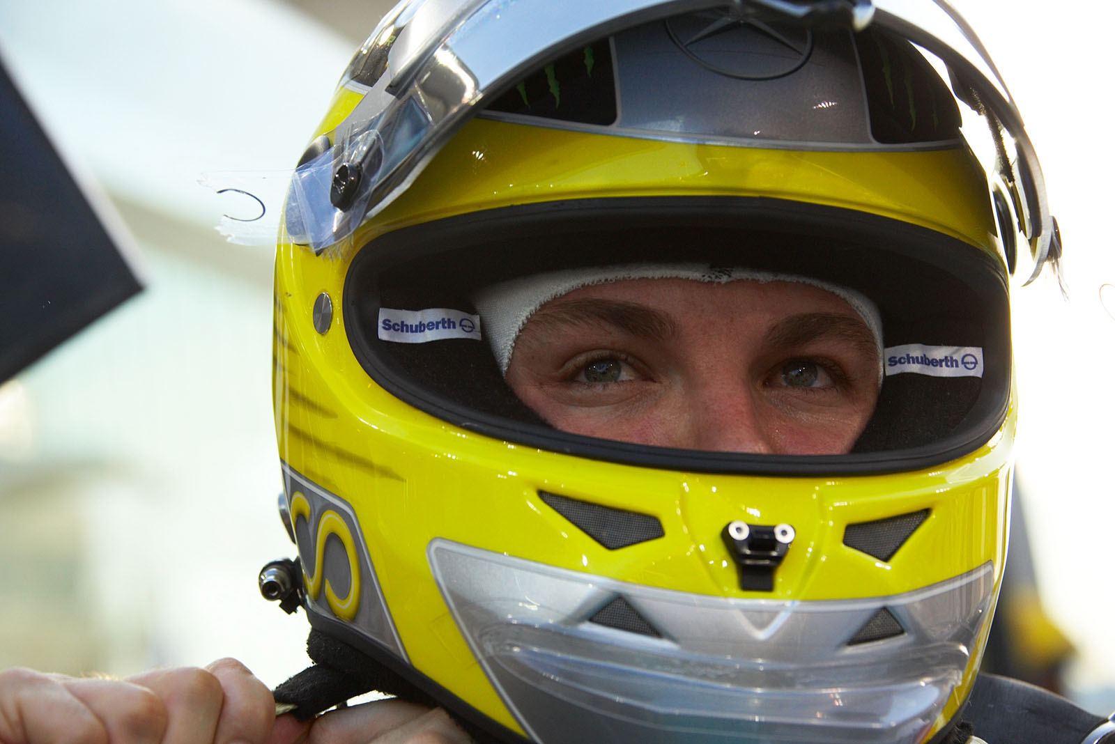 Nico Rosberg, 3rd on the grid, gets ready for the start of the Abu Dhabi Grand Prix, 2013