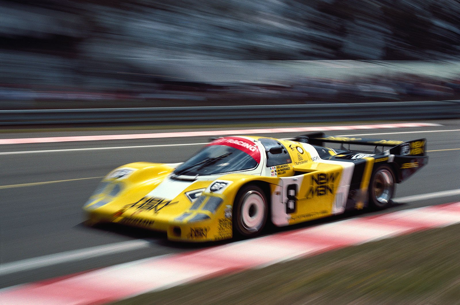 Mauricio de Narvaez (CO), Kenper Miller (USA) and Paul Belmondo (F) drive the Porsche 956 104 entered by New-Man-Joest Racing