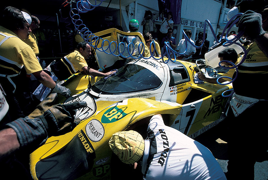 Henri Pescarolo (F) and Klaus Ludwig (D) on Porsche 956B 117 entered by New-Man Joest Racing