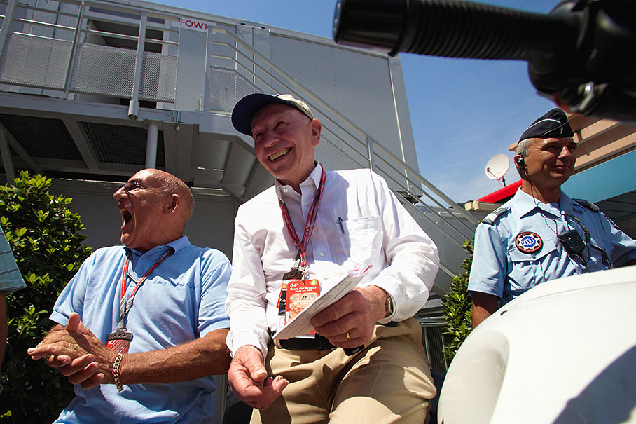 Sunny mooded World Champions Stirling Moss and John Surtees